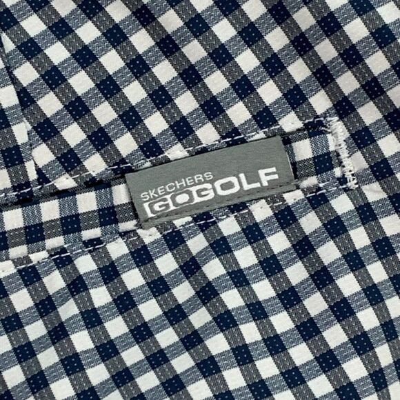 Skechers GoGolf sz 4 Bermuda Shorts Athletic Casual Inseam 9.5" Plaid Blue White - Picture 5 of 8